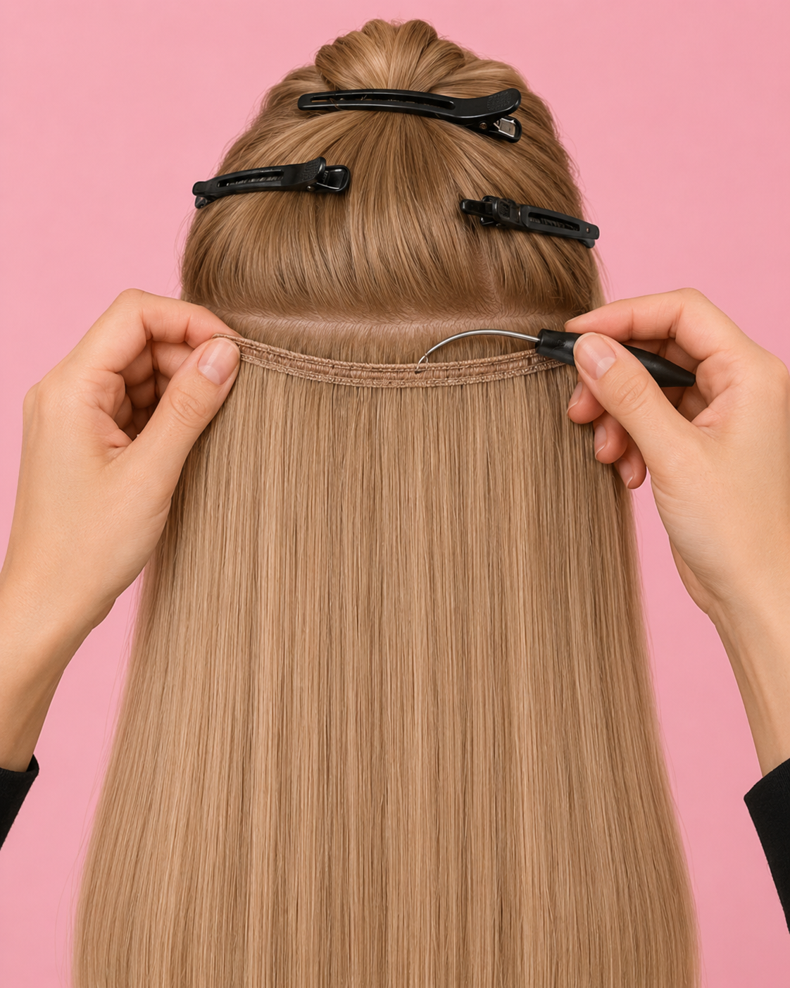 Cabelo em Banda Loiro Mechado Mariah 100% Cabelo Humano