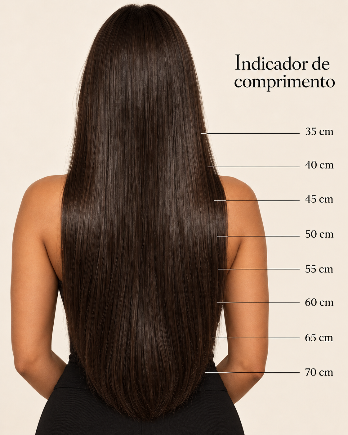 Cabelo Humano Clip-In Castanho escuro