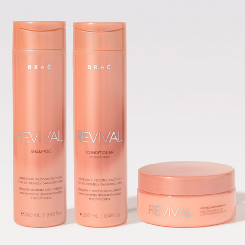 BRAÉ KIT REVIVAL TRIO SHAMPOO CONDICIONADOR E MÁSCARA